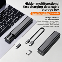 Câble de données USB multifonction 6-en-1 60W 3A, adaptateur de charge rapide, kit de rangement pour iPhone 15/14/13 Pro Max