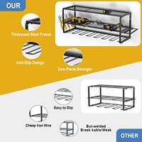 Étagère de garage en métal organisation de garage robuste avec 7 supports de perceuse, organisateurs de boîte à outils Amoowis et support mural de rangement