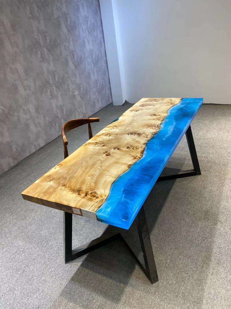 Epoxy Resin Walnut Table Modern Dining Room Furniture - Main Image