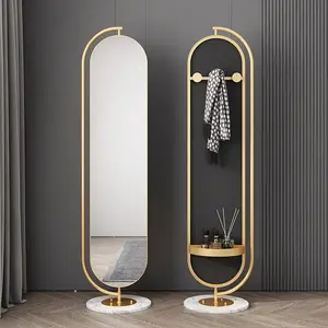 Design speciale girevole Decor specchio lastra di vetro moderno personalizzato a forma di in piedi a figura intera corpo doccia specchio da parete del bagno