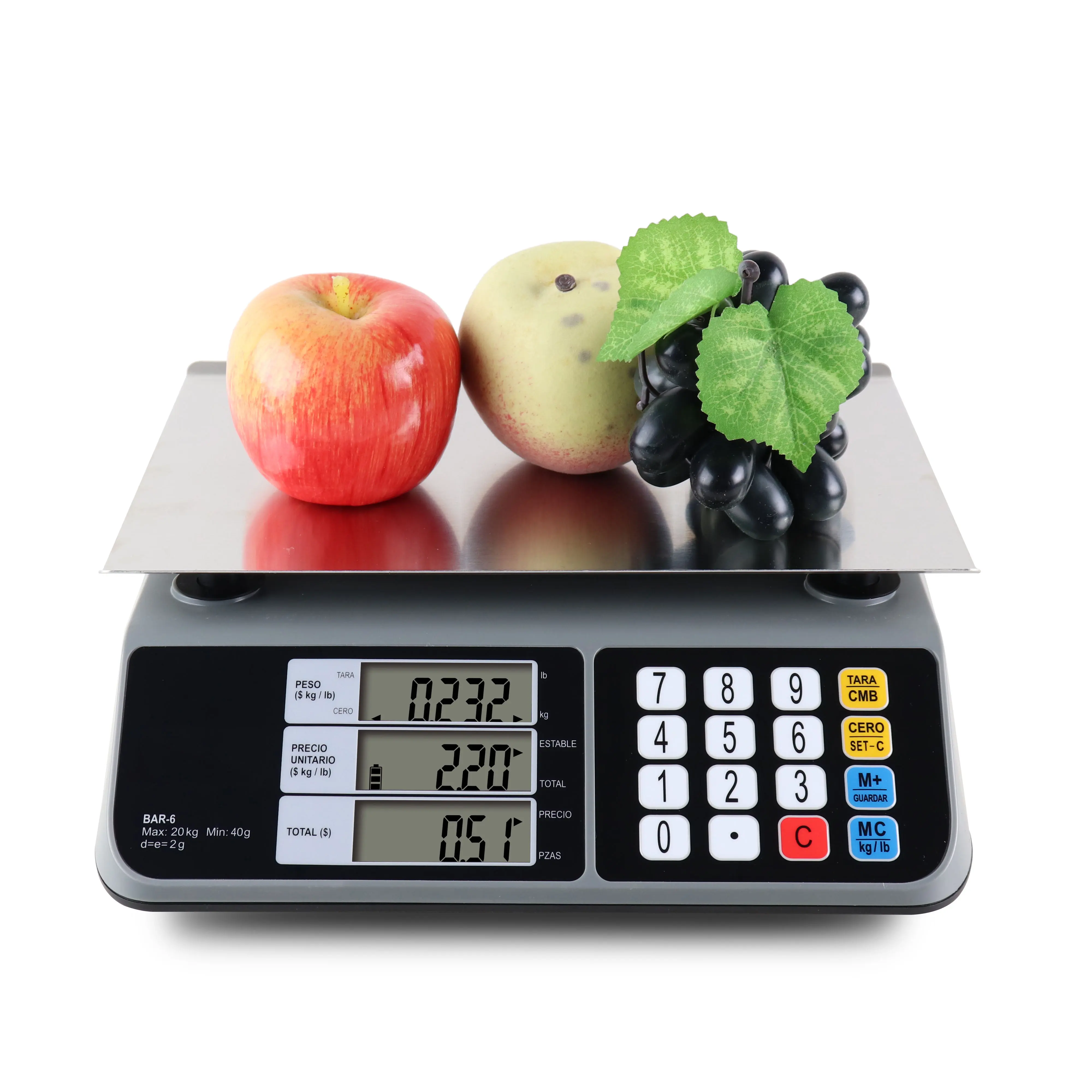 Price Scale 16 Keys Unit Price Amount Counting Dual Display Electric 20k Digital Price Computing Scales