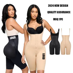 2024 Top Selling Fajas Para Mujer Body Shaper Faja Shapewear Zip High Compression Fajas With Removable Shoulder Straps For Women