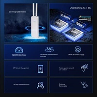 Router Inalámbrico para Exteriores de 1200/3000/3600Mbps, Doble Banda 2.4G y 5GHz, Largo Alcance, Cobertura de 200m, Alimentación POE, Punto de Acceso WiFi Impermeable