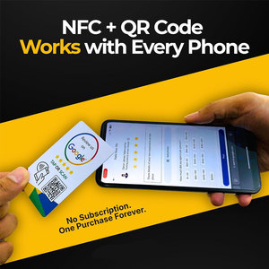 Carte de commentaires Google personnalisée avec logo imprimé en PVC, code NFC et QR, pour entreprises, avec évaluation 5 étoiles, fonction Tap Phone To Rate - Product Image 2