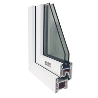 Particularmente Popular Moderno Inside-Out Swing Open 65 PVC Upvc Ventanas abatibles Barato Wide Hardware Fibra de vidrio Wide