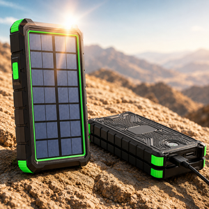 Batterie Externe Solaire OEM 10000mAh avec Charge Rapide USB-C, Boussole et Double Lampe Torche LED - Product Image 1