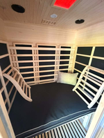 Estufa de Sauna Ecológica de Infrarrojos Lejanos de Espectro Completo, de Madera Maciza de Hemlock, para Interiores, Moderna, Ideal para Villas y Apartamentos, para 2 Personas, Bajo EMF