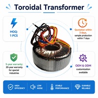 Transformator Daya Rendah Panas dengan Kawat Tembaga Premium yang Sangat Andal 24V 240V 36V Inti Toroidal T180