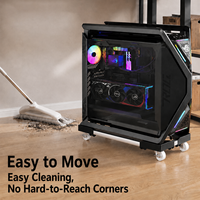 Support de CPU mobile réglable pour PC, socle de châssis d'ordinateur de type sol rétractable avec hauteur réglable pour un refroidissement optimal