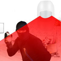 Penjualan laris warna putih ukuran Mini inframerah detektor gerak manusia dalam ruangan Alarm keamanan 433MHz PIR Sensor gerakan nirkabel
