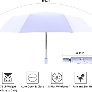 21 Inch High Quality Wholesale Promotional Cheap Custom Logo Print Manual 3 Folding Pongee Light Weight China Made <b>Umbrella</b> - Product Image 6