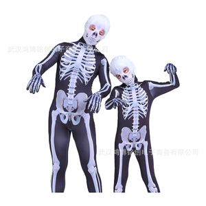 Hongbo Mingchuang Adult <b>Skeleton</b> Costume Bodysuit Halloween Cosplay <b>Full</b> Body Suit Unisex <b>Size</b> L - Product Image 2