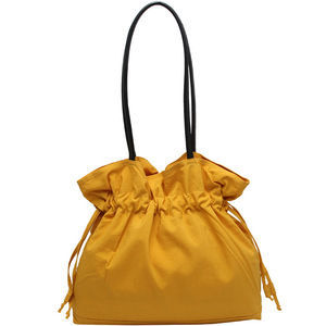 Bolso de Hombro con Cordón Estilo Coreano, para Mujer, Uso Diario, Todas las Temporadas, Ligero, Color Sólido, Lona - Product Image 5