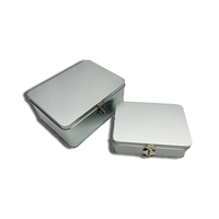Boîte en fer blanc rectangulaire personnalisée avec loquet, durable, pour le stockage de collations, pain, chocolat, bonbons, sucre, aliments et l'emballage cadeau