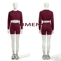 Vêtements de sport pour femmes de qualité supérieure en stock : Crop top à col carré, haut de yoga, tenue de sport, ensembles de yoga 3 pièces, vêtements de gym