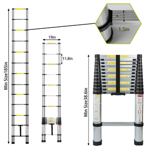 Escalera Extensible de Aluminio Ligera de 5 Metros, Escalera Plegable Moderna para Apartamentos - Product Image 2