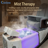 Chaise de spa pour les pieds moderne et luxueuse, chaise de pédicure avec fonction de massage et lumière LED