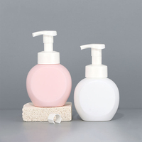 Botol pompa hewan peliharaan, botol busa sampo Lotion cuci tangan kosong putih Pink dengan pompa penyemprot 300ml