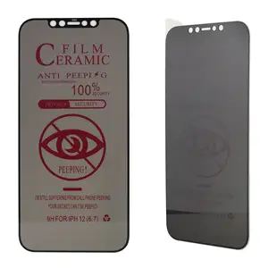 9H Full Coverage Security Anti-Peeping Film Anti Spy Ceramic Privacy Screen Protector For Iphone 15 14 13 Pro Max
