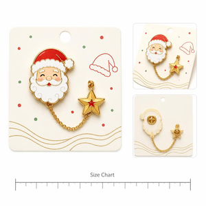 Broche Père Noël, Pendentif Étoile de Noël, Épinglette en émail souple avec impression UV, Bijoux de Noël, Badge de vente en gros, Épinglettes personnalisées - Product Image 2