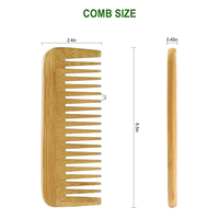 Peine de bambú de alta calidad, cepillo antiestático para desgomado, cabello rizado Natural, cabello seco para mujeres