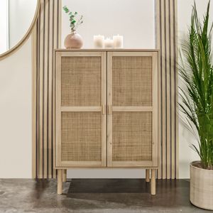 Durabilidad Pino Rattan Home Muebles Gabinete bajo para sala de estar - Product Image 3