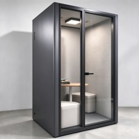 Cabine de bureau insonorisée, cabine téléphonique acoustique, cabine de réunion avec ventilation, éclairage LED, verre trempé pour bureau à domicile, coworking