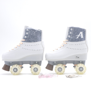 Patines de cuatro ruedas hechas en fábrica, alta calidad, de cuero, azul, plátano, malla, carcasa de PVC - Product Image 5