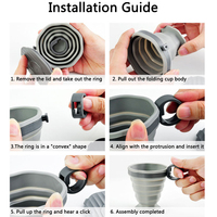 Portable pliant tasse à café voyage Silicone pliable tasse de voyage tasse à boire avec lèvre pour Camping en plein air