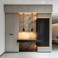 Meuble à chaussures d'entrée de villa de luxe moderne, design modulaire, 6 étagères, capacité 50+ paires, rangement en bois massif pour salon et salle à manger