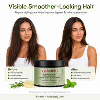 Pommade capillaire bio Romarin Menthe pour femmes et hommes, soin sans rinçage 2-en-1, hydratant naturel pour cheveux, fixe les boucles et la brillance