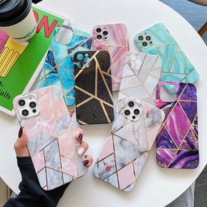 Electroplate geometric Marble Phone Case For <span class=keywords><strong>iPhone</strong></span> 11 <span class=keywords><strong>12</strong></span> Pro Max Soft TPU IMD Marble Back Cover For <span class=keywords><strong>iPhone</strong></span> 11 <span class=keywords><strong>12</strong></span> Case - Product Image 1