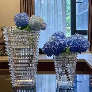 Modern Luxury Bacarat Crystal Glass Premier <strong>Vase</strong> Transparent Flower Jardiniere for Home Decoration and <strong>Christmas</strong> Present