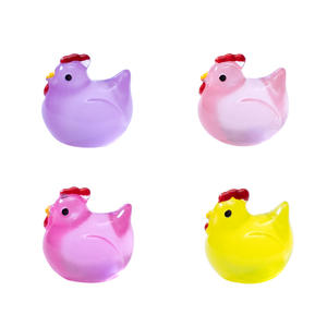 Luminous Miniature Chicken <strong>Figurines</strong> Glow in the Dark <strong>Tiny</strong> Resin Hens Ornament Charms for Fairy Garden Potted Room Home Decor - Product Image 5