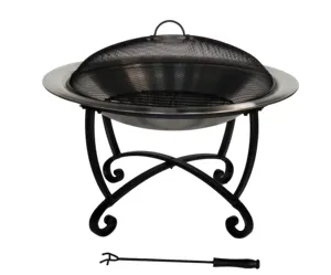 Últimos diseños Antique Vantage Style Firepit Place Bbq Patio Calentador Outdoor Fire Pit Bbq con póker