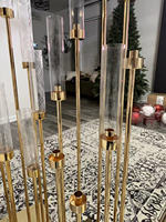 Chandelier moderne en métal doré pour table de mariage, centre de table, bougeoirs pour décoration, bougeoirs élégants