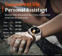 Montre connectée sportive ronde CE UKCA FCC TELEC HT33 pour activités de plein air, étanche IP68, suivi de la santé et du sommeil, montre Bluetooth