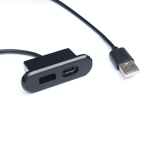 Chargeur USB de bureau haut de gamme, mini chargeur USB-C rectangulaire intégré à une table d'appoint - Product Image 2