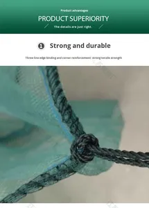 Filet Hapa en PEHD de forme carrée, taille personnalisée, haute résistance, anti-ondes, <span class=keywords><strong>pour</strong></span> aquaculture et élevage de jeunes poissons - Product Image 4