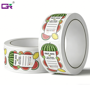 Autocollants d'étiquettes de boissons en vinyle durable, imperméables, imprimés avec un logo personnalisé, en rouleau, pour les bouteilles de jus en verre, adaptés à la réfrigération - Product Image 2