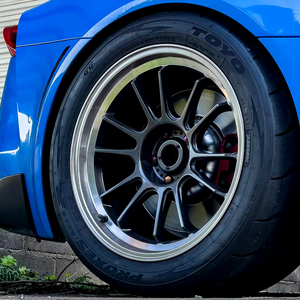 Roues de course à plat profond formées par flux 17 pouces 17X9J ET25 5x114.3 en alliage d'aluminium noir brillant Mazda MX-5 pour Subaru WRX Mitsubishi - Product Image 3
