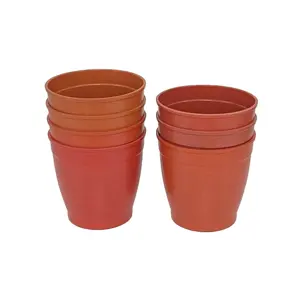 Pioneera Dia 11cm Eco-friendly Plant Fiber Pots Rice Husk Decorative Flower Mini Plant Pot Biodegradable Pots For Plants