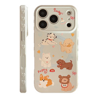 Coque souple antichoc en TPU pour iPhone 17 Pro Max, motif chiot de dessin animé coréen, cœur bulle, attraction magnétique
