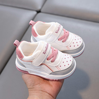 Chaussures basses décontractées pour enfants printemps-automne, style baskets blanches à pois, fermeture auto-agrippante, tige en cuir microfibre