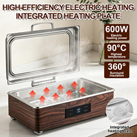 Chauffe-Plat Électrique de Luxe 6L/9L Effet Bois avec Contrôle Numérique de la Température pour Buffet, Hôtels, Restaurants et Traiteurs