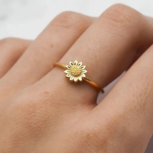 Anello Girasole per Donne, Stile Artistico Fresco, Accessorio per Dito Indice - Product Image 1