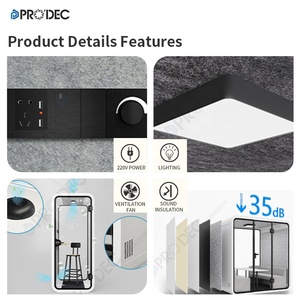 Cabina de Oficina Multifuncional Personalizada de Alta Calidad de <span class=keywords><strong>Prodec</strong></span> Factory, Cabinas de Oficina Pequeñas para Estudio - Product Image 6