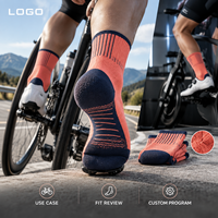 Chaussettes de cyclisme à bout coussiné en coton fin, avec accent de style, respirantes, ajustement confortable, logo artistique, tailles variées