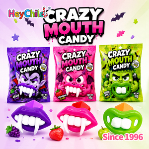Dulces al por mayor con etiqueta privada personalizada, dulces de Halloween con forma de dientes de vampiro, <span class=keywords><strong>sabor</strong></span> a frutas mixtas, anillo de caramelo para llevar, para fiestas infantiles - Product Image 3