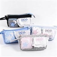Trousse à crayons brodée mignonne L.53000, grande capacité, style japonais, sac de papeterie multi-poches, pochette à crayons décorée de dentelle pour étudiant